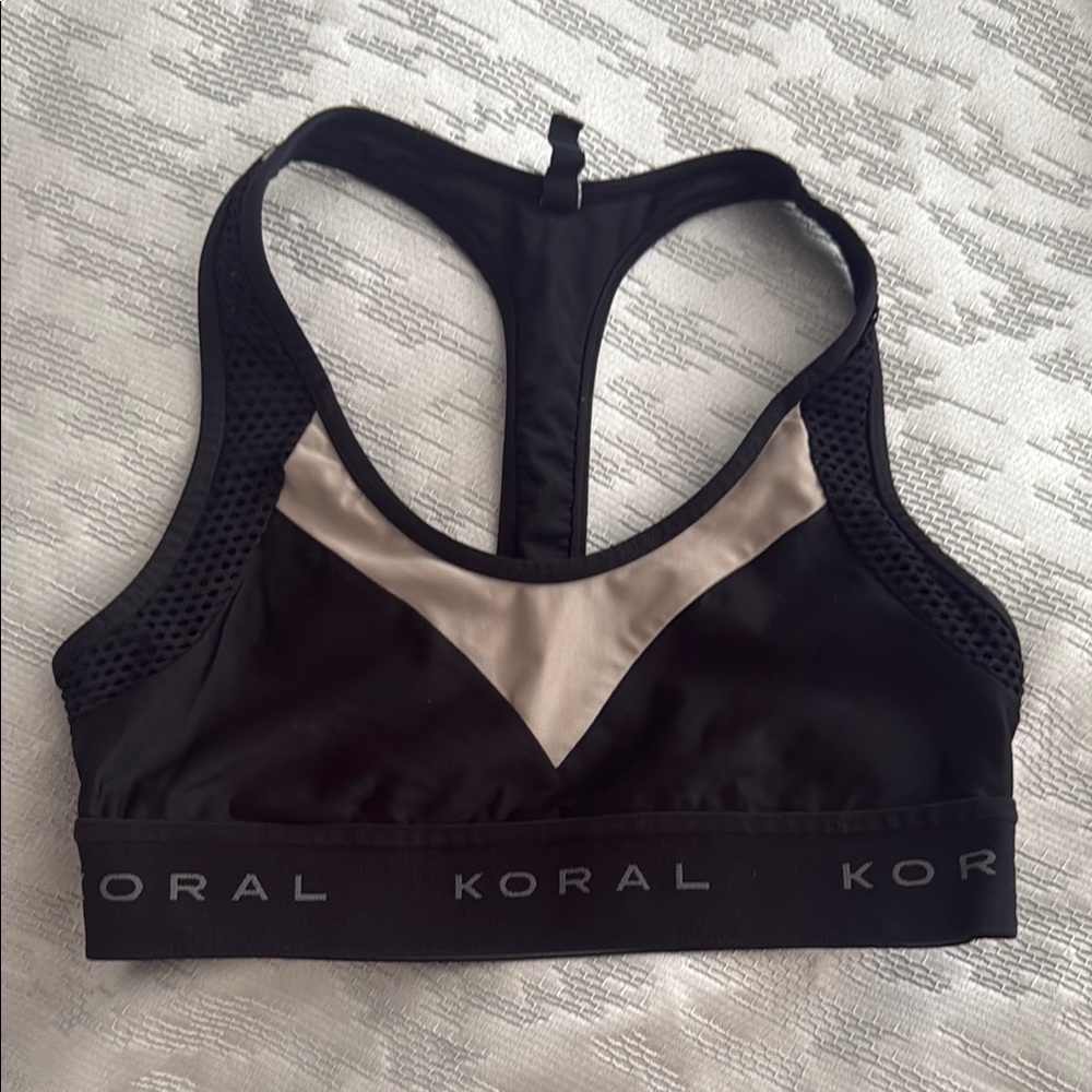 Koral Black and Tan Sports Bra